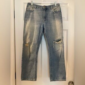Acne Studios Mid-Rise cropped distressed jeans